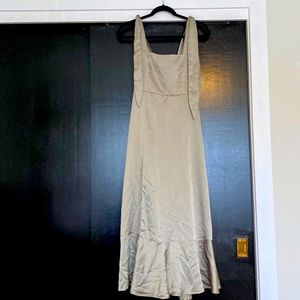 Show Me Your Mumu Claire Midi Dress - Moss Green Luxe Satin